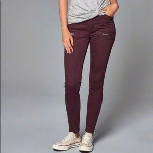 Abercrombie & Fitch Super Skinny Jegging Red Zip